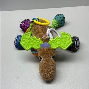 Lamaze Mortimer the Moose Baby Plush Toy Clip & Go Teething Rings & Sensory